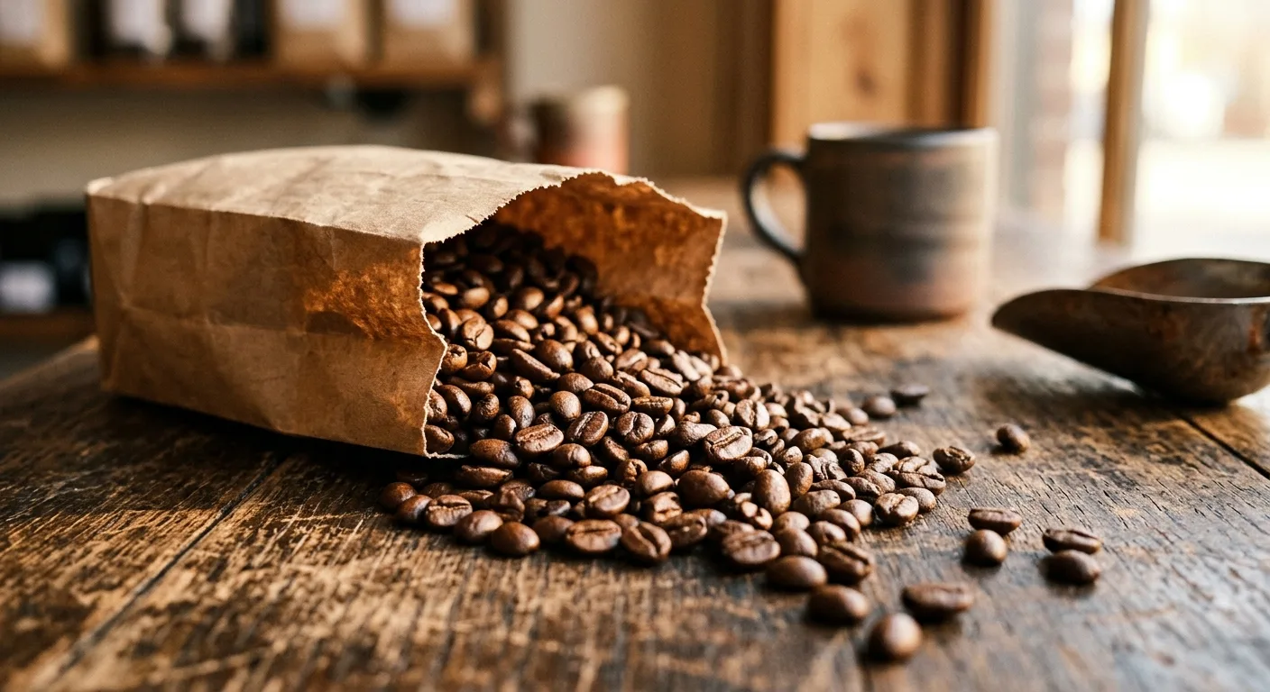 Whole coffee beans freshly roasted and ready to grind